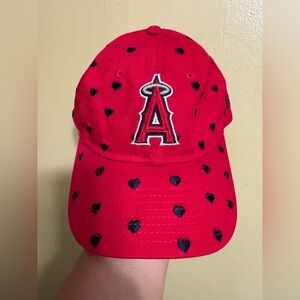 New Era Los Angeles Angels Hat Red with hearts. Youth Baseball Cap 9Twenty
